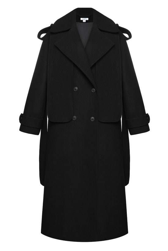 Wool Coat With Scarf