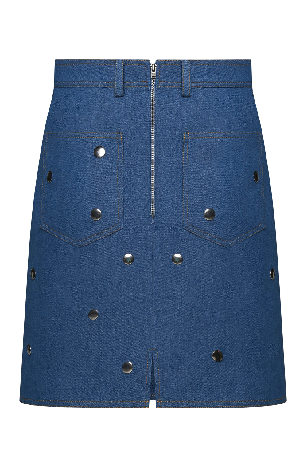 Decorative Buttoned Denim Mini Skirt