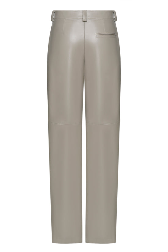 Gray Faux Leather Pants