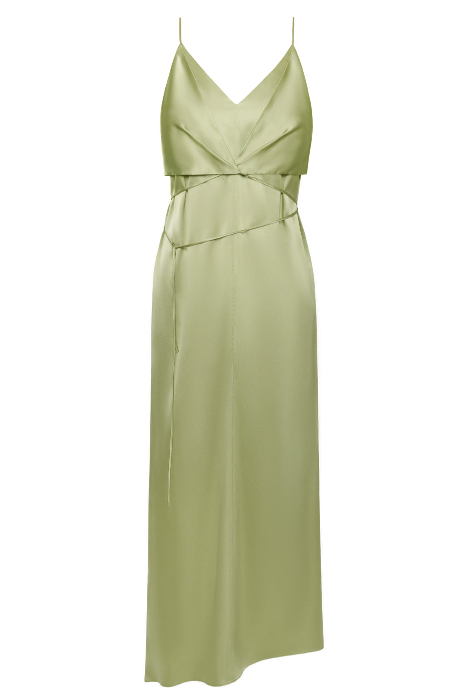 Olive Silk Dress