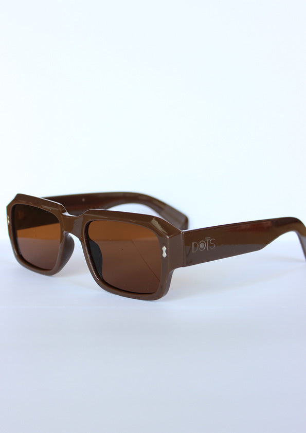 Brown Rectangular Sunglasses