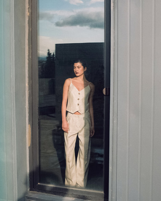 Load image into Gallery viewer, Gray Linen Jumpsuit
