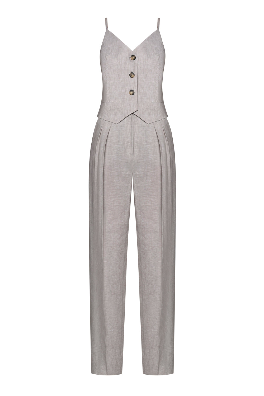 Gray Linen Jumpsuit