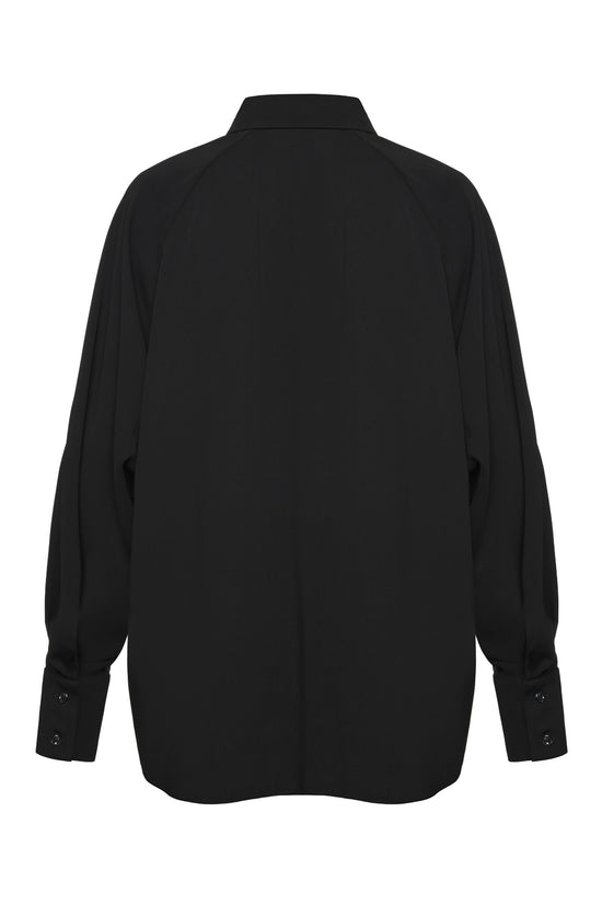 Shoulder Buttoned Black Shirt