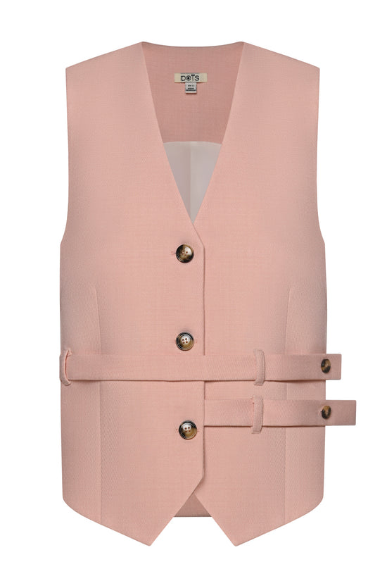 Double Belted Pink Vest