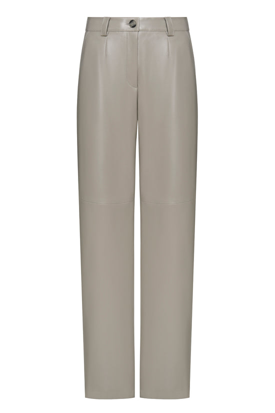 Gray Faux Leather Pants