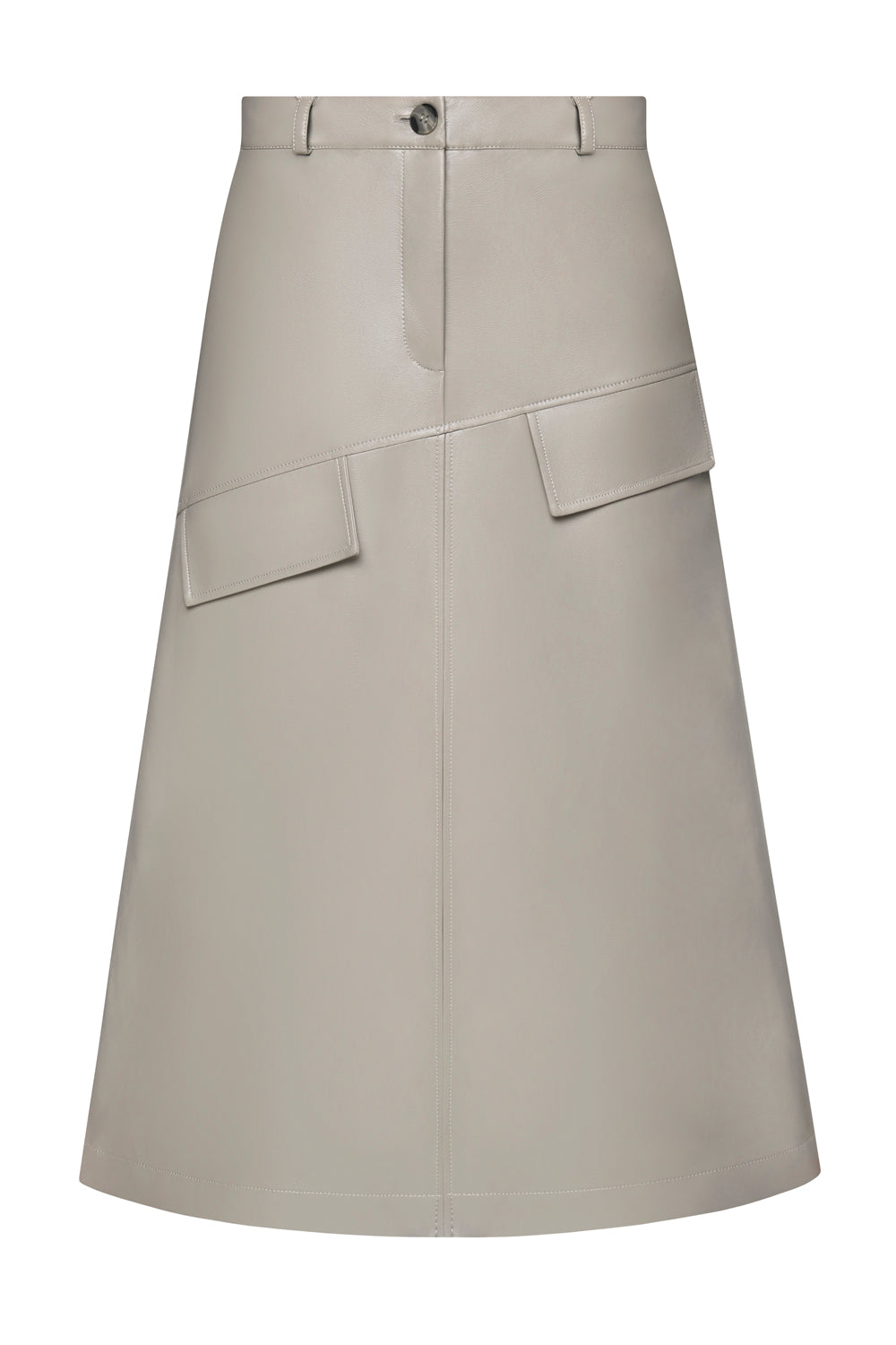 Load image into Gallery viewer, Front Cut Faux Leather Skirt
