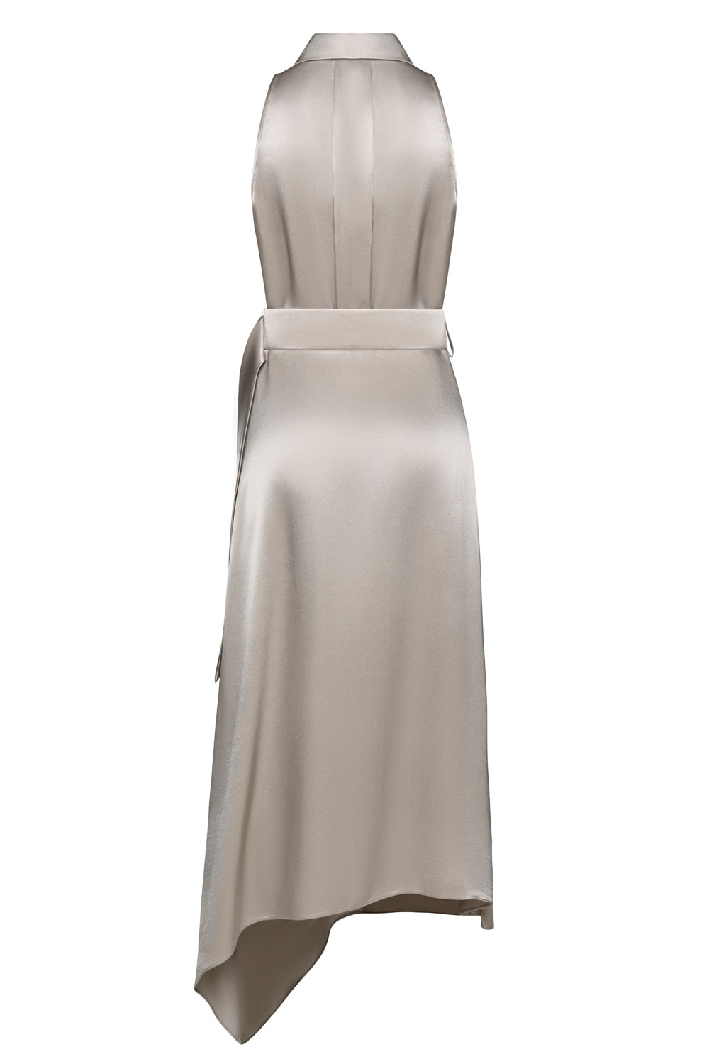 Load image into Gallery viewer, Silver Satin Tiered Dress
