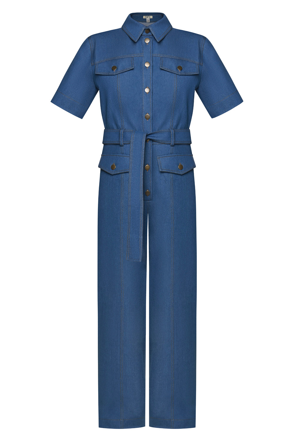 Load image into Gallery viewer, Denim Belted Jumpsuit

