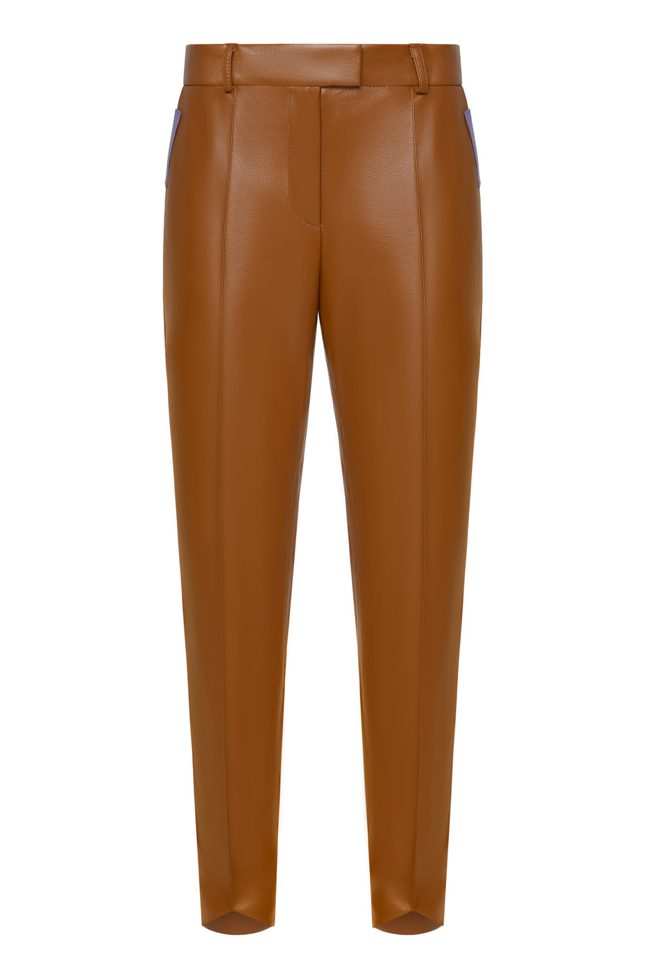FAUX LEATHER PANTS - Brown