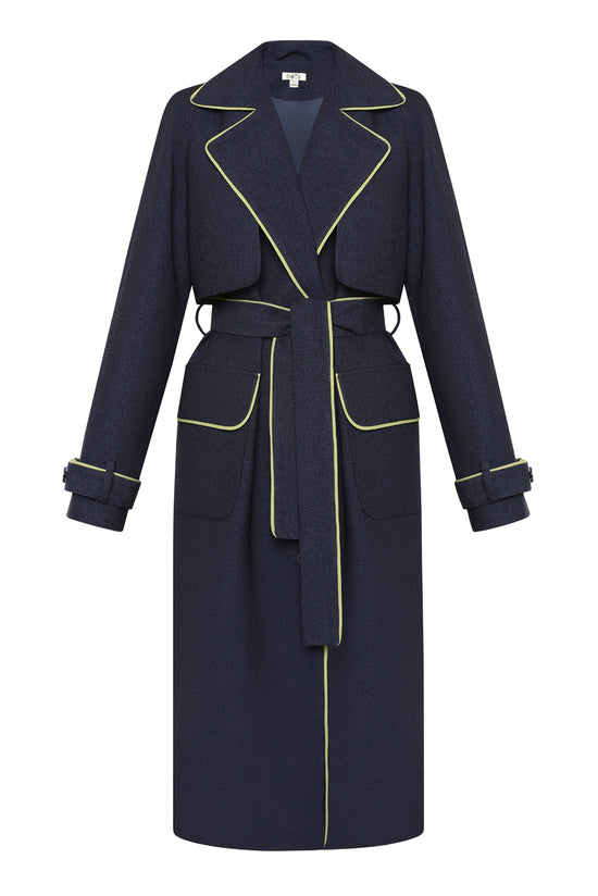 Trim Around Trench Coat