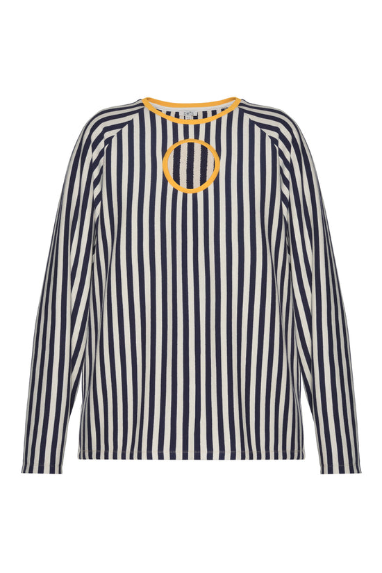 Cut Outs Striped Sweatshirt